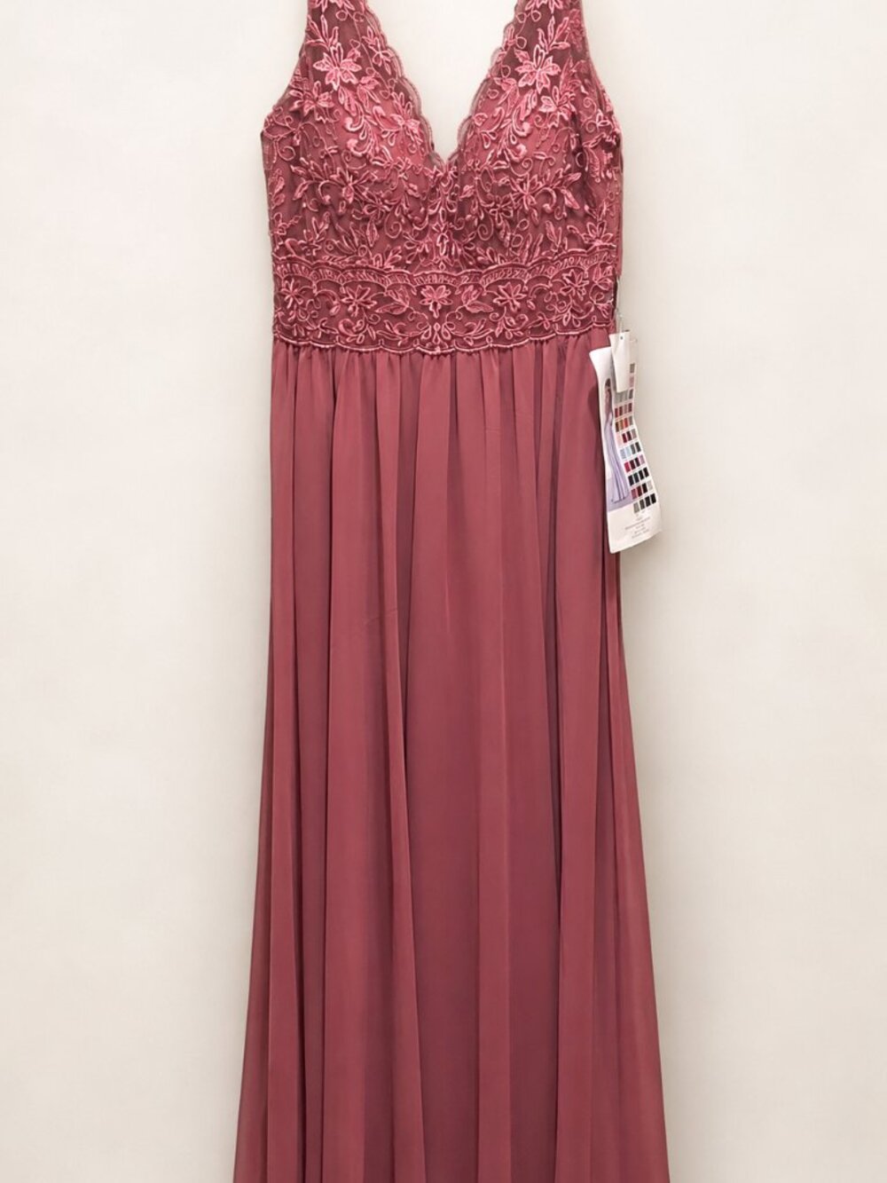 Mori Lee Madeline Gardner 21656 Dusty Rose Chiffon Bridesmaid Dress Size 10 READ - Picture 2 of 10